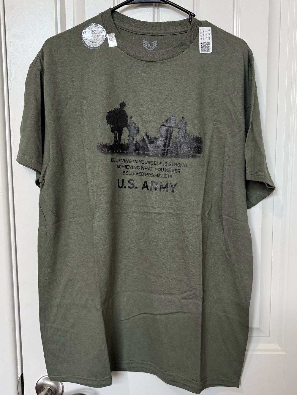 Rapid Dominance RD, Men’s U.S. Army Olive Green Graphic Short Sleeve Tee Sz L